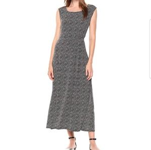 Chaus Black & White Patterned Dots Maxi Dress